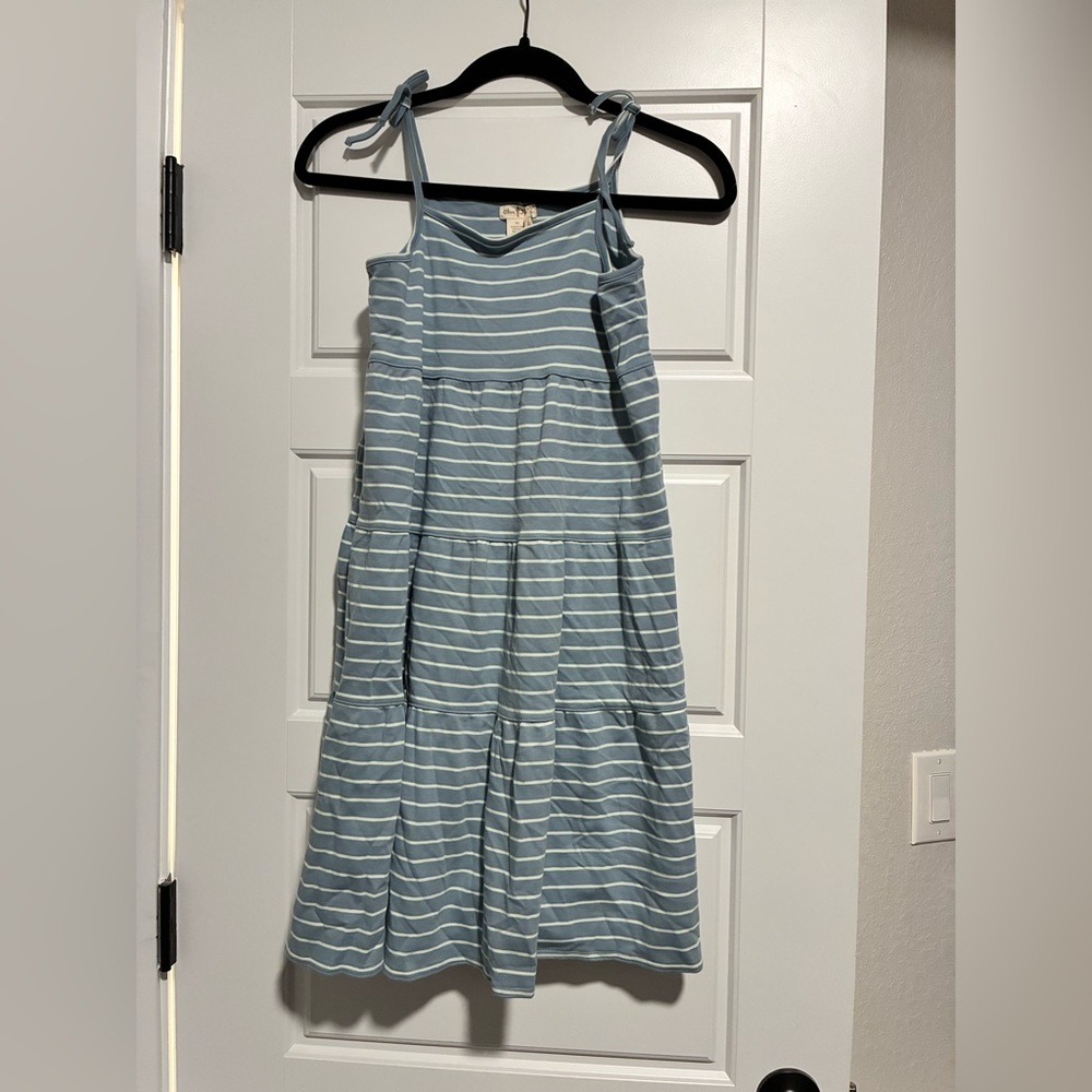 Kids Blue Striped Casual Dress